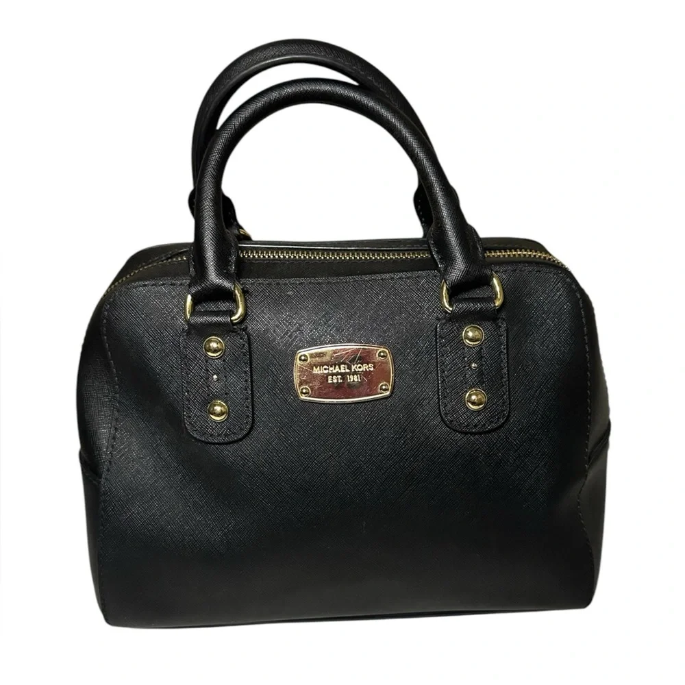 Michael Kors EUC Black Saffiano Leather Jet Set Convertible Satchel
